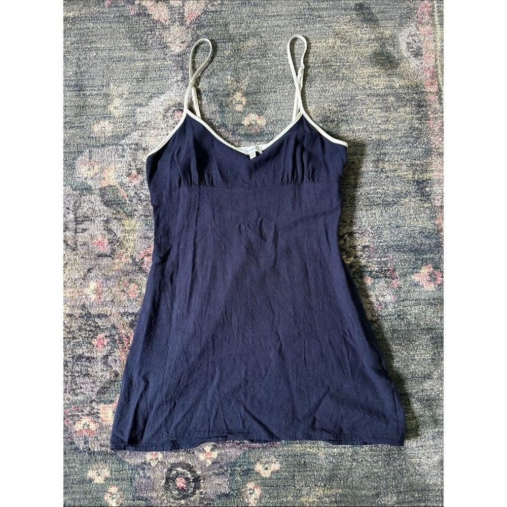 LA Hearts Juniors Size Large Navy and White Spaghetti Strap Coastal Mini Dress